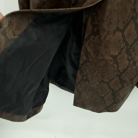 Versona Faux Snakeskin Long Line Belted Trench Coat L Brown/Black - Picture 13 of 16